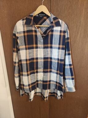 Allegra K Hi-low Button-Up